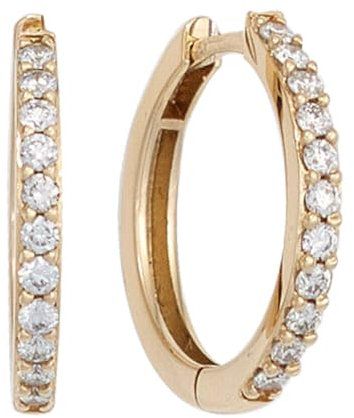 Ohrringe 16,5mm Creolen mit 22 Diamanten Brillanten 585 Gold Gelbgold Damen