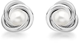 Tuscany Silver Damen - Ohrringe Sterling-Silber 925 Rundschliff Perle 8.58.8029
