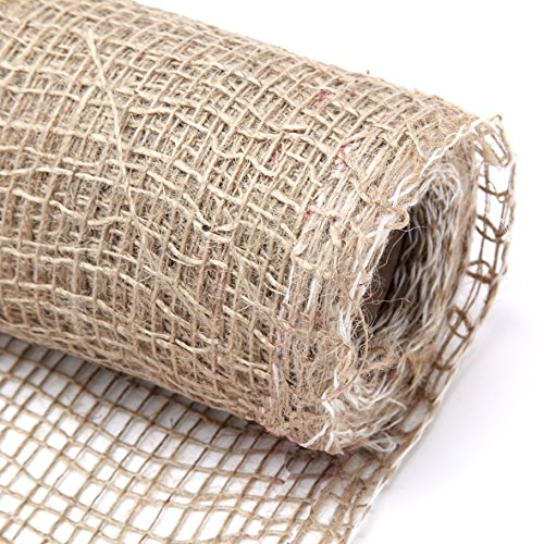 Toile de Jute teinte naturelle, 125 gr/m², rouleau 1 m x 10 m, pour protection hivernale plantes et arbustes et tontine, La Cordeline CJN11A, Naturel, Brown
