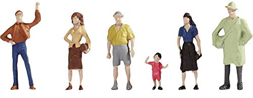 NOCH Passanten, handkolorierte Hobby-Figuren, ideal für Spurweite TT, perfekt für Platz- und Park-Dioramen