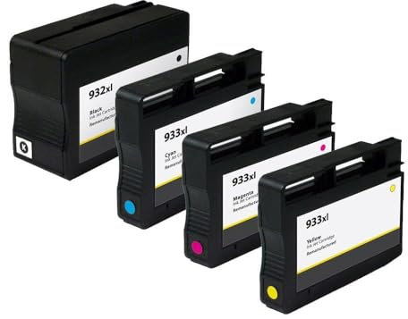 4 HOCHLEISTUNGS DRUCKERPATRONEN mit 20% höhere DRUCKLEISTUNG nach ( ISO-Norm IEC 24712 ) kompatibel zu HP 932XL / HP 933XL CN053AE CN054AE CN056AE CN055AE