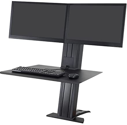 Ergotron 33-407-085 WorkFit-SR Dual Sit-Stand Workstation, Black