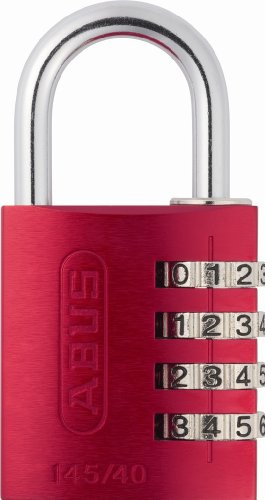 ABUS Cadenas à combinaison réinitialisable à 4 cadrans 145/40 C 40 mm Rouge