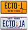 Celebrity Machines Ghostbusters | ECTO-1 + ECTO-1A | Metal Stamped License Plates