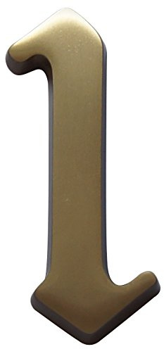 Alpertec Hausnummer 1 Bronze satiniert inklusive Schrauben und Dübeln, Höhe 120 mm, 35160010K1