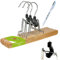 1-200 Stk. (6) Designer Qualitäts Hosenspanner aus Holz mit Filzeinlage rutschfest 26 cm mit 360 Grad drehbaren Haken aus Lotusholz Hosenbügel Hosenklammer Hosenspannbügel Spannbügel Kleiderbügel Kleiderspanner Klammerbügel Hosenhalter Hosenklemmbügel Klemm Bügel in einem sehr schönen Design + DIES&DAS Kugelschreiber im Wert von 2,90 €