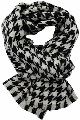 Rotfuchs Webschal Hahnentritt modisch schwarz naturweiß100% Wolle (Merino) R-24