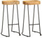 vidaXL Industrial-Style Bar Stools - Solid Mango Wood Seats with Iron Frame Construction - Set of 2 - Brown and Black