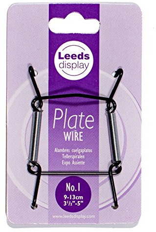 Leeds Display : PW10BKL : Wire Plate Hanger No.1 : Black : 9-13cm/ 3.5-5 Inch