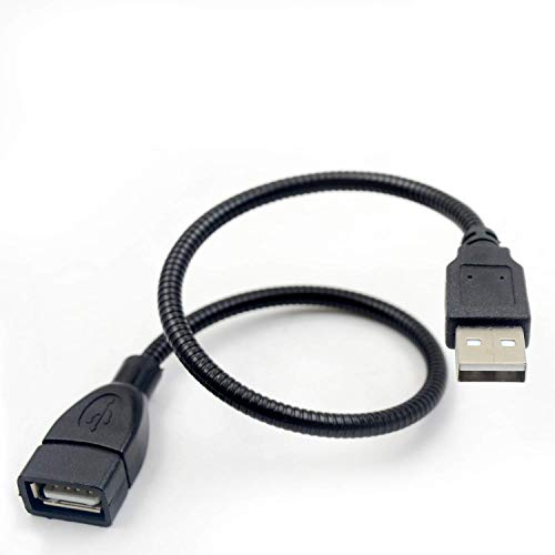 Duttek USB Extension Cable, USB 2.0 Type A Male to Female Jack Sync Data Flexible Extension Gooseneck Cable Cord 30CM