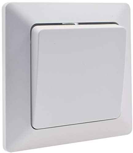 MILOS Taster Unterputz 0-250V 10A mit 1-fach Rahmen Klingeltaster Taster-Schaltung Matt Weiß