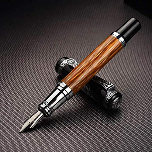 erofa Duke Confucius Fountain Pen, Medium Nib Natural Bamboo Wood Barrel with Gift Box