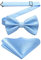 HISDERN Verstellbare Fliege für Herren Hochzeit Hellblaue Herrenfliegen Vorgebundene Fliege und Einstecktuch Set für Hochzeit Karneval Party Fasching