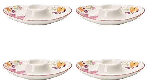 Villeroy & Boch Mariefleur Basic 4er Set Eierbecher oval weiß aus Porzellan