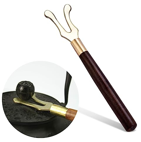 Pince De Couvercle De Théière, Fourche De Couvercle De Théière Isolée En Fonte, Outil À Café À Manche En Bois Pour Pot En Fonte Japonais, Fondue De Kung Fu Tetsu