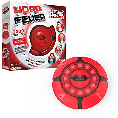 TOMY Word Fever, Word Guessing Game, Fast Paced, 3000 Questions, Ages 7+