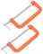 MAHIONG 2 PCS 8 Inch C Clamp Set, Orange Heavy Duty Malleable Iron G-Clamp with 8 Inch Jaw Opening, Throat Depth 3 - 3/8 Inch, C Clamps for Woodworking, Welding