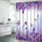 Rideau de douche en tissu avec crochets Motif fleurs et papillons Violet