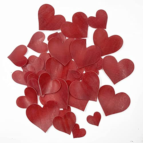 25Pcs Edible Wafer Heart Deco Valentine Jumbo Red Heart Shapes Sprinkles for Cakes and Cupcakes Food Decoration cookie decorating