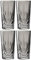 Leonardo Capri Trink-Gläser 4er Set grau, spülmaschinenfeste Saft-Gläser mit Relief Facetten-Schliff, bunte Wasser-Gläser, Glas-Becher, 390 ml, 022360