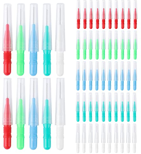 jjshund 20 Pcs Brossettes Interdentaire, Brossette Dentaire interdental brush, Outil de Nettoyage de Dents pour Inter Dentaire Hygiène Interdentaire (5 Couleur)