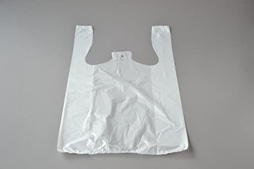 4000 Stück Hemdchentragetaschen (30+18×55 cm), weiß geblockt Obstbeutel Tragetasche Hemdchenbeutel Plastiktüten Hemdchentüten Tüte Einkaufstüten Beutel Markt Tasche