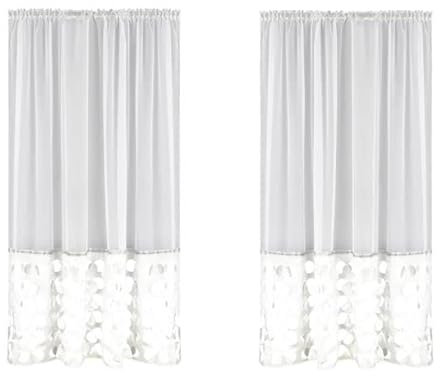 Generisch Fertige Gardine Haga 145x180 Weiss Lasercut Voile Fensterdekoration Vorhänge