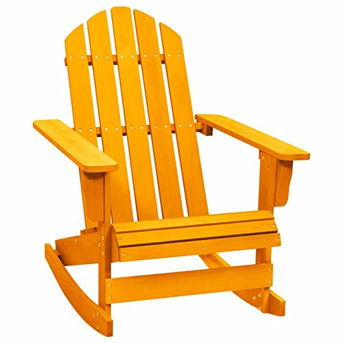 MOONAIRY Adirondack-Schaukelstuhl, Gartenmöbel, Gartensessel, Gartenstuhl, Outdoor Chair, Lounge-Sessel, Massivholz Tanne Orange
