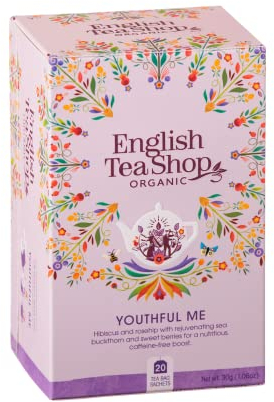 English Tea Shop® | Tisana della Gioventù Confezione 20 Filtri | Infuso Ibisco, Rosa Canina, Fragola | Infuso Biologico Fruttato - (30 Gr)