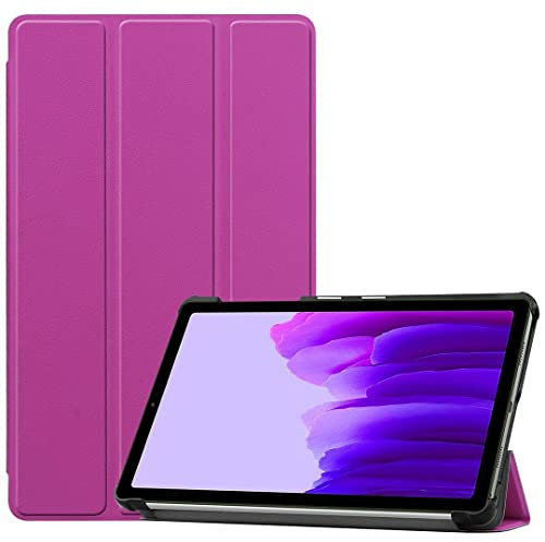 SATURCASE Funda para Samsung Galaxy Tab A7 Lite 8.7 SM-T220 T225, piel sintética, plegable, función atril, delgada, ligera, protectora para tablet (morado)