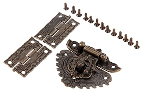 3 teile/satz Riegel Haspe Toggle Schnalle + Scharniere Antik Bronze Retro Dekor Möbel Hardware Schmuck Holzkiste Schrank Schrank