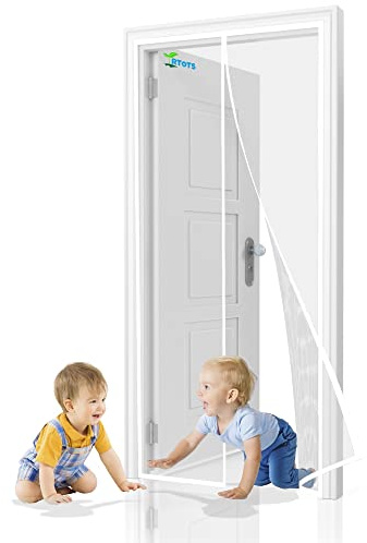 Rideau Anti Mouche MagnéTique 120 x 180 cm Rideau De Porte Moustiquaire de Porte Fermeture Automatique pour d Entrée Intérieur/Patio【Blanc】