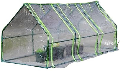 Mini Serre de Jardin Portable Transparente, Couverture de Maison Chaude en PVC Transparent Extérieur, Mini Serre pour Lit de Jardin Surélevé avec Couverture, N'inclut Pas Le Support(270*90*90CM)