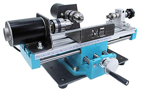 Micro tornio in Metallo, Piccolo tornio a velocità variabile 7000 Giri/min, fresatrice ad Alta precisione per la Lavorazione di Piccoli Pezzi di precisione, Doppio Cuscinetto, 24 V 400 W