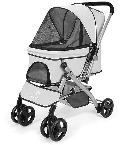 Hundewagen Große Hunde bis 54kg, Buggy für Hunde Kinderwagen Hunde Faltbar Klappbar 4 Rädern Hundewagen