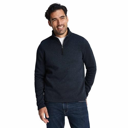 TOG24 Pearson Knitlook Mens Fleece with ¼ Zip Neck