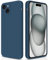 GiiYoon Case Compatible with iPhone 15 Plus, Silky-Soft Touch Full-Body Protective Phone Silicone Case, Shockproof Cover with Microfiber Lining, Blue