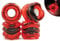 Shark Wheel 70 mm, 78a Firefly Longboard-Räder, transparent mit roten Lichtern, 4 Stück, transparent rot mit roten Lichtern