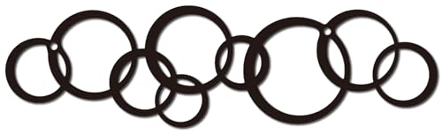 CREATCABIN Runde Metall-Wandkunst,Minimalistische Schwarze Wandbehang-Dekoration,Schmiedeeisen-Wand-Silhouette,Skulptur,Dekoration,Schild,Ornament Für Garten,Zuhause,Balkon,Innen Außenbereich,30x10cm