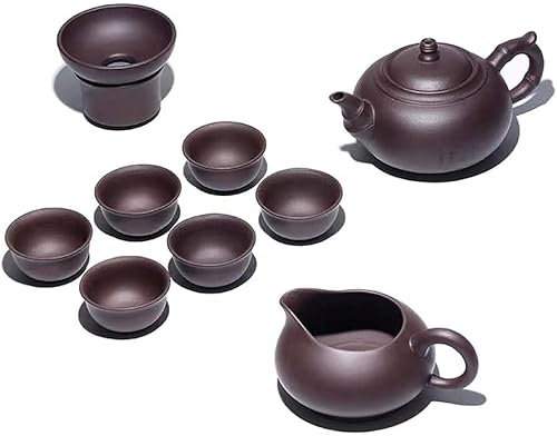 Zisha Teekanne Top Grade Yixing Lila Ton Topf Set Handgemachte Teekanne Kung Fu Tee Set Teekanne Teetasse Tee Leck Neun Stück Set Teekanne