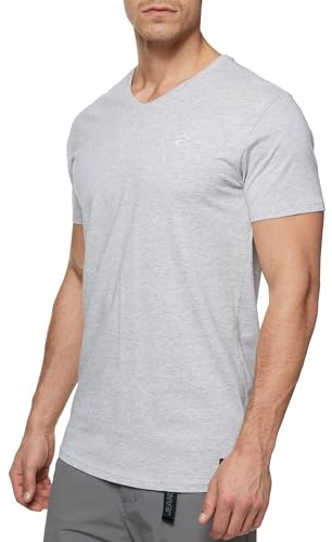 Indicode Herren INClever T-Shirt Sommershirt aus 100% Baumwolle mit V-Neck | Klassisches Herrenshirt für warme Tage mit V-Ausschnitt, Herrenshirt, Basic Shirt, Freizeitshirt, Sommershirt für Männer