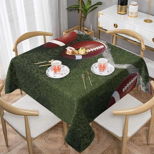 ESASAM American Football Print Küche Esszimmer Tischdekoration Stoff Tischdecke für den Außen- und Innenbereich, 137,2 x 137,2 cm, 152,4 x 152,4 cm
