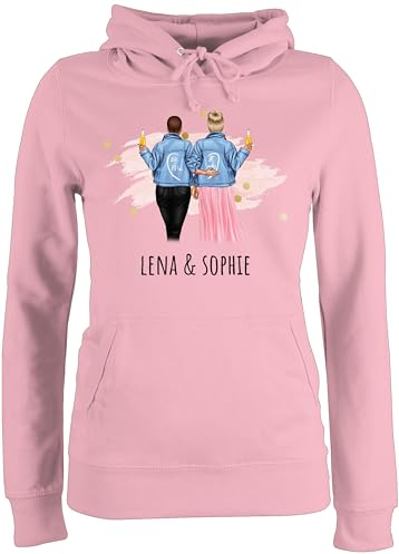 Pullover Damen Hoodie Frauen - Freundin - Beste Freundinnen Geschenk Freundinnen Geschenkidee Für 2 Freundinnen Freundschaft - M - Hellrosa - Geschenke personalisierte Partner BFF Pulli