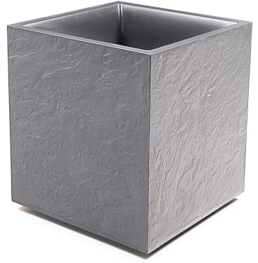 Ondis24 Pflanzkübel Blumenkübel Blumentopf Vulkan 40 mit Wasserspeicher Winterfest (Hellgrau)