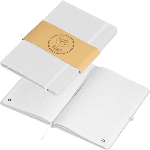 Notizbuch / Cover aus recyceltem PU / DIN A5 / 192 Seiten / Farbe: weiß