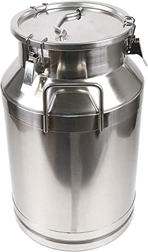 ASumPio Robuste Milchkanne, 304 Edelstahl, Milchkännchen, Weineimer, Flasche, Milchtransporteimer, Ölfass, Teekanister Mit Versiegeltem Deckel Für Flüssige Und Feste Lagertanks (25 L)