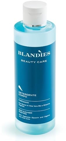 Blandìes Bagnoschiuma Docciaschiuma Bagno Doccia Gel Bio Rinfrescante per Uomo e Donna Detergente Corpo Idratante e Delicato per Pelle Sensibile con Aloe Vera 200 ml