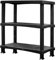 SIDSONS 3 Tier Plastic Shelving Unit Storage Racking Shelves For Home Garage Shed Warehouse Utility Room Push Fit Assembly No Tools Required Assembled size Height 96cm Width 80cm Depth 40cm