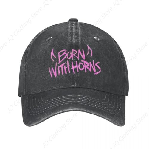 DTDSWNCD Klassisch Born with Horns Baseballmützen für Männer und Frauen Gewaschen Getragen Vintage Outdoor All Seasons Travel Cap Cool