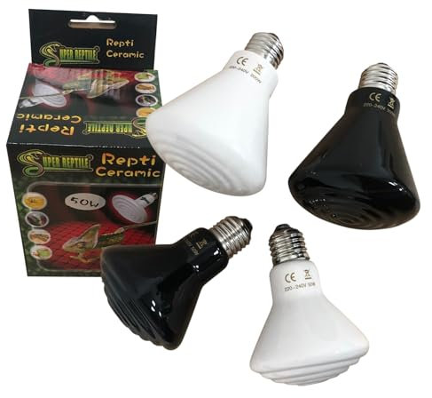 Finest-Filters Reptile Ceramic Heat Emitter 50-250w Bulb Cone Heater Vivarium Basking Spot Heat Bulb for Tortoise, Bearded Dragon, Lizard, Gecko, Chick Black Or White (White, 250W)